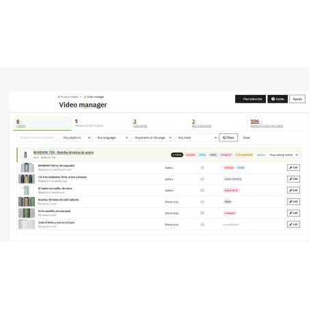 Vidéos de produits faciles