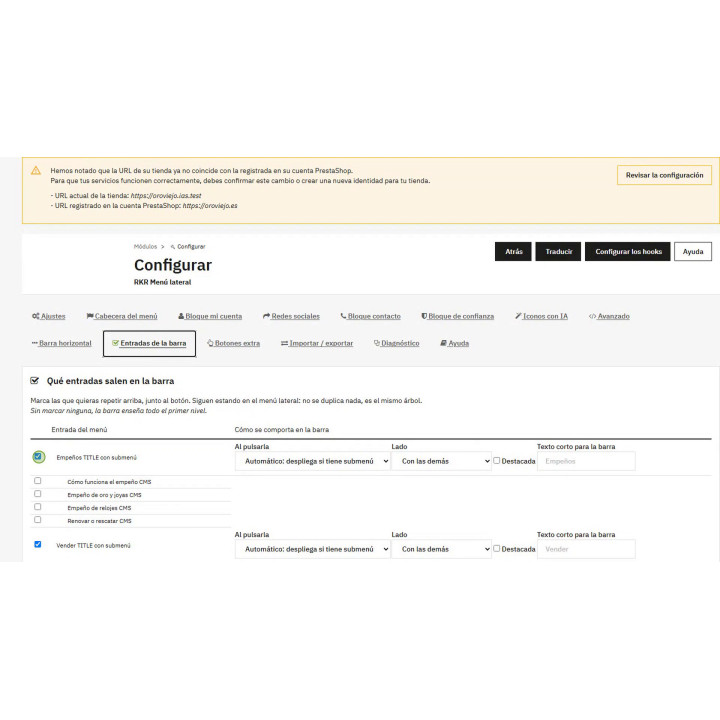 Menu laterale RKR: menu a tendina con struttura ad albero, caricamento differito e ottimizzazione per dispositivi mobili per Pre