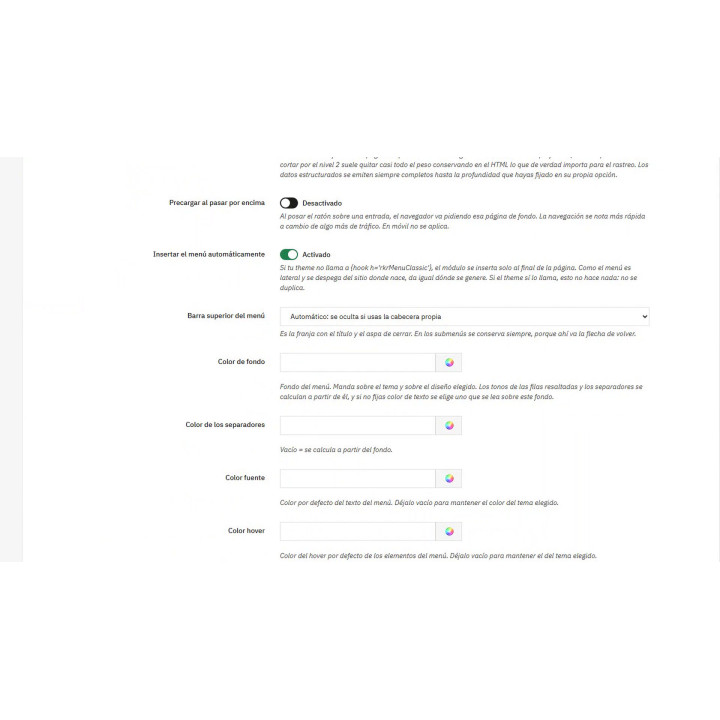 Menu lateral RKR — Menu suspenso com estrutura em árvore, carregamento lento e otimizado para dispositivos móveis para PrestaSho