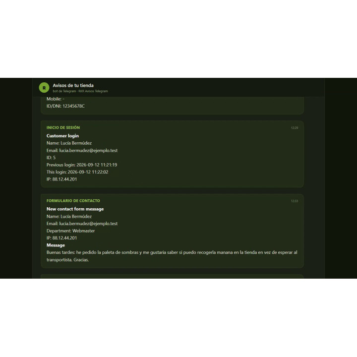 RKR Telegram-Benachrichtigungen – Benachrichtigungen aus Ihrem Shop und Chat mit Kunden in PrestaShop