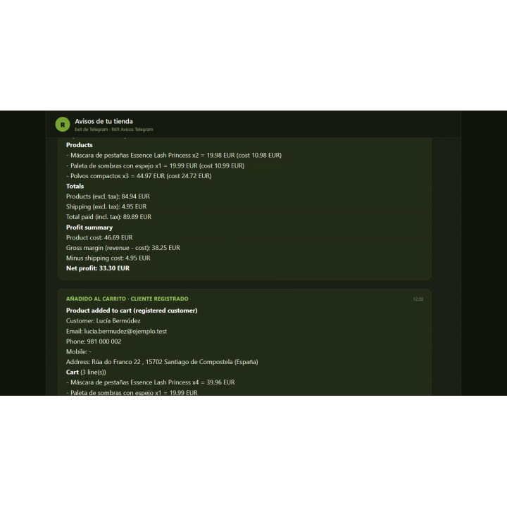 RKR Avvisi Telegram: avvisi e chat per PrestaShop