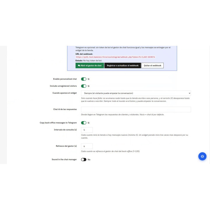 RKR Avvisi Telegram: avvisi e chat per PrestaShop