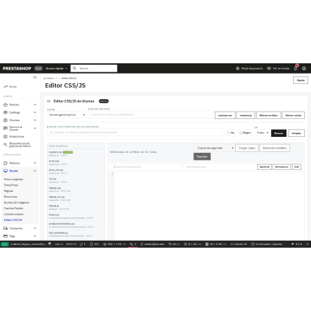módulo editor tpl js e css