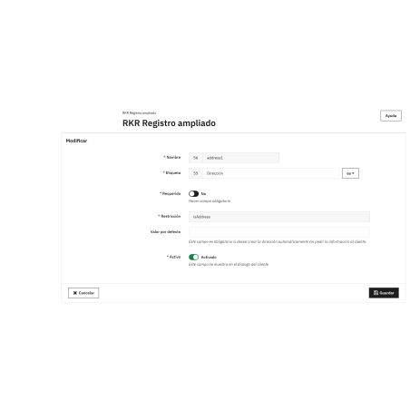 Extended registration module. Address fields during customer registration