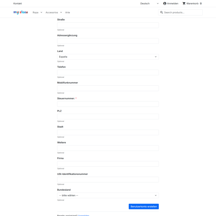Address fields in PrestaShop registration | Rekire