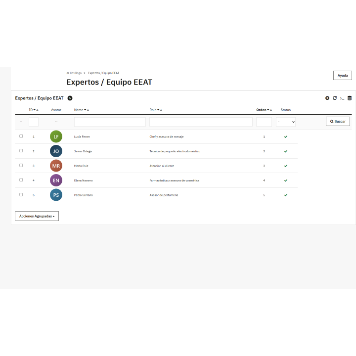 Bloque Experto: atención y equipo E-E-A-T en PrestaShop
