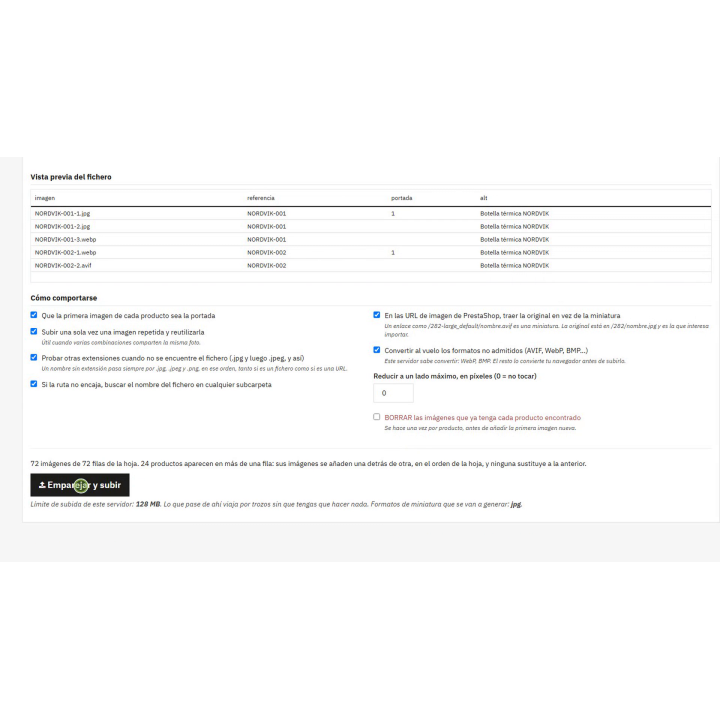 CSV image import module from local folder