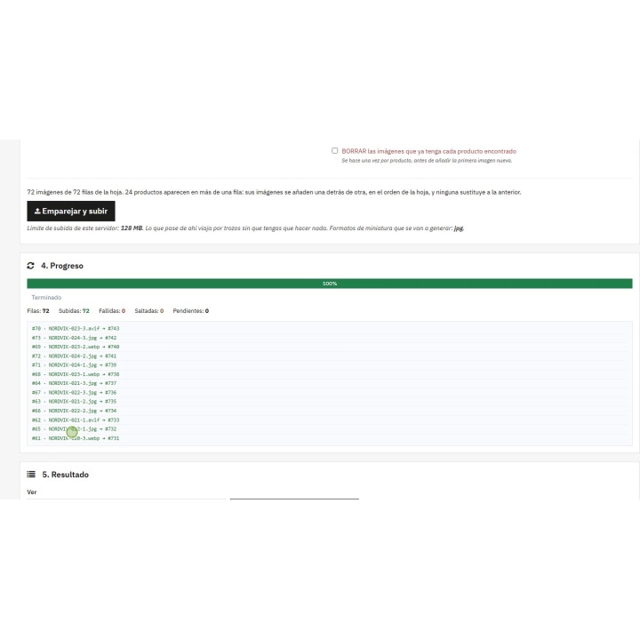 Modulo di importazione immagini CSV da cartella locale
