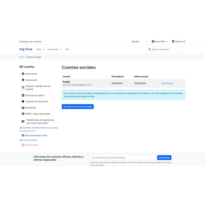 RKR Social Access: Accedi con Google e con un solo tocco in PrestaShop