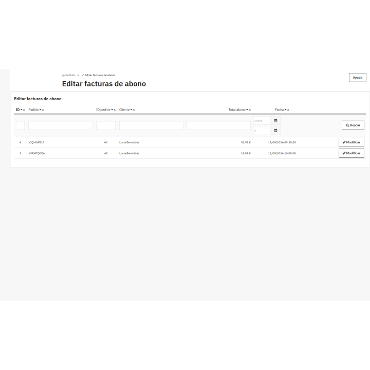 Modifica delle note di credito (fatture rettificative) in PrestaShop