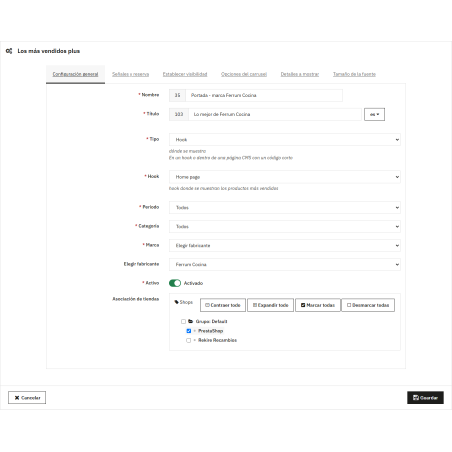 Module Seller Plus par catégories, marques et plages de dates