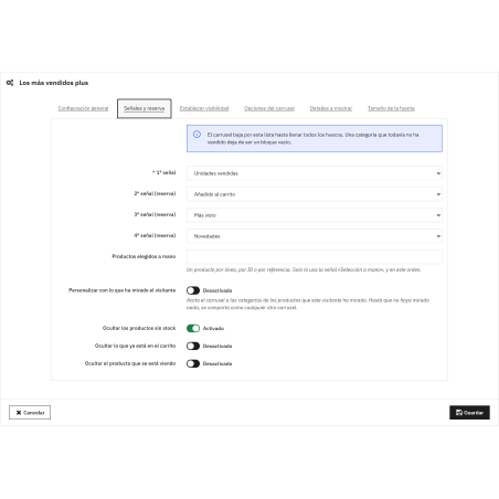Module Seller Plus par catégories, marques et plages de dates