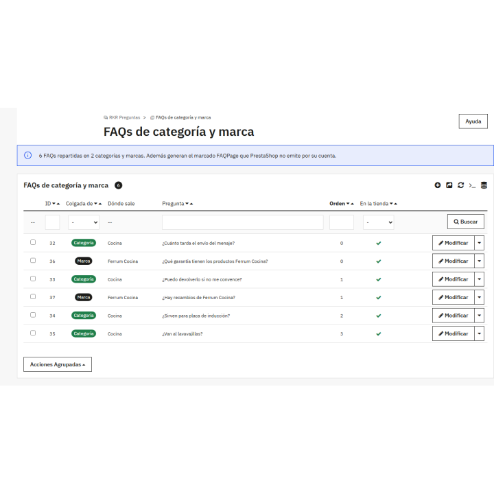 Domande e risposte sulla pagina del prodotto | Domande RKR