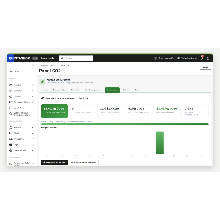 RKR CO2-Fußabdruck – CO₂e und Kompensation in PrestaShop