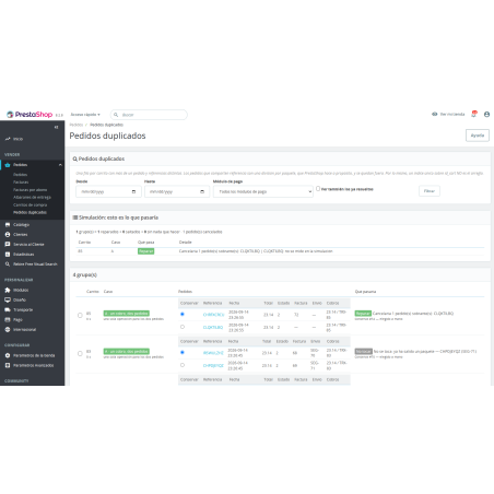 Module de protection des commandes - empêche les commandes en double et les factures ou paiements en double.
