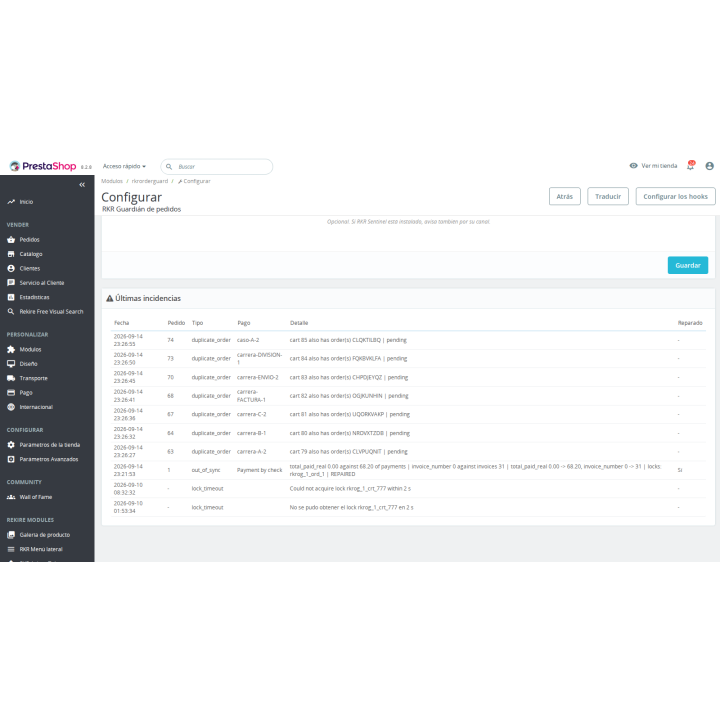 RKR Order Guard : empêche les commandes et factures en double
