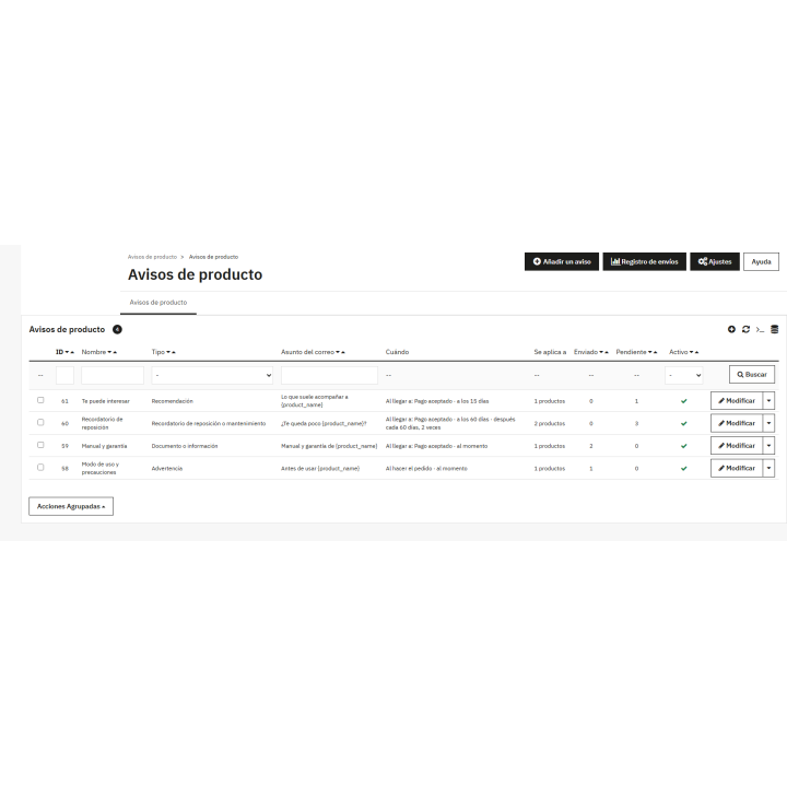 Avisos por correo tras la compra para PrestaShop: manuales y recordatorios