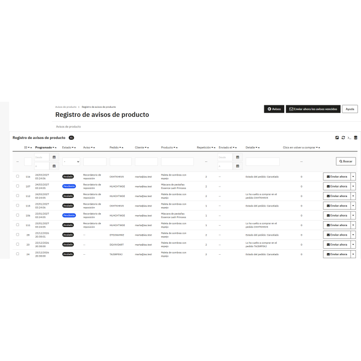 Notificações por e-mail pós-compra para PrestaShop: manuais e lembretes