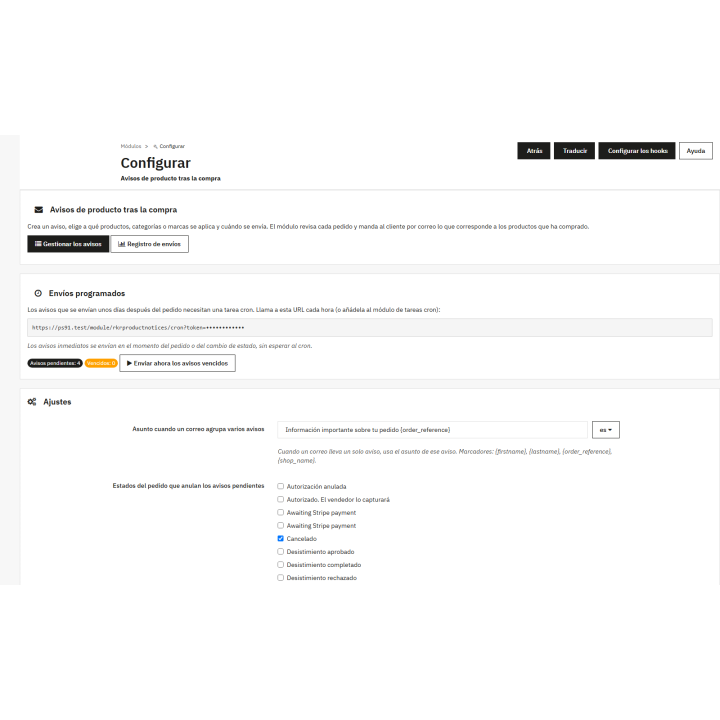 Notifiche email post-acquisto per PrestaShop: manuali e promemoria