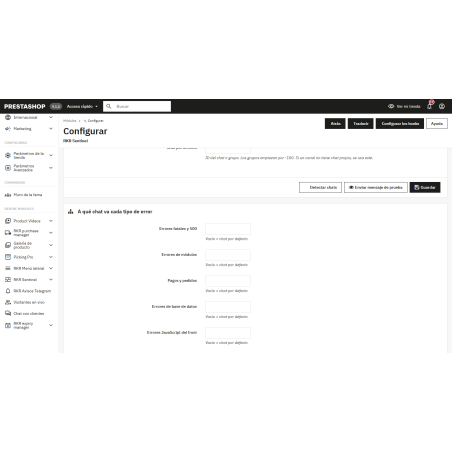 Módulo centinela - aviso por telegram de todos los errores de la web
