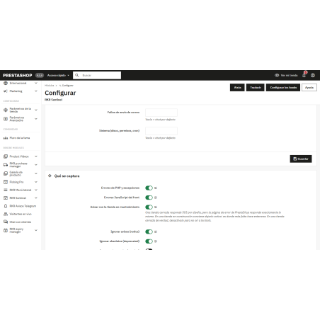 Module Sentinel - Alertes Telegram pour toutes les erreurs du site web