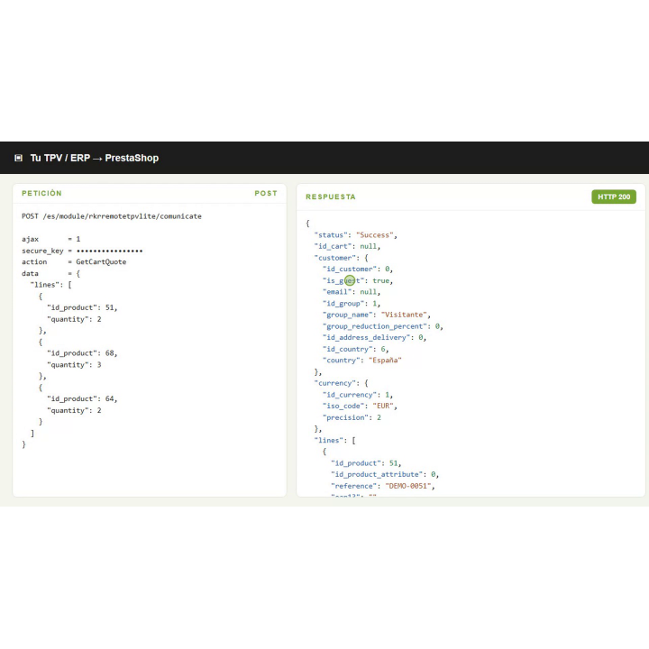 Connecteur de point de vente et d'ERP pour PrestaShop avec API JSON | RKR