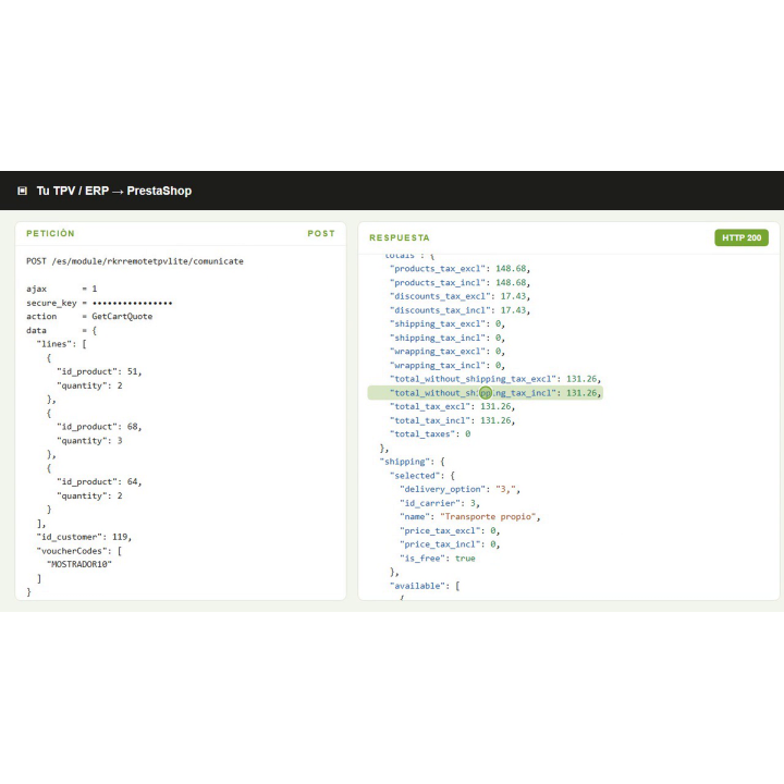 Connecteur de point de vente et d'ERP pour PrestaShop avec API JSON | RKR