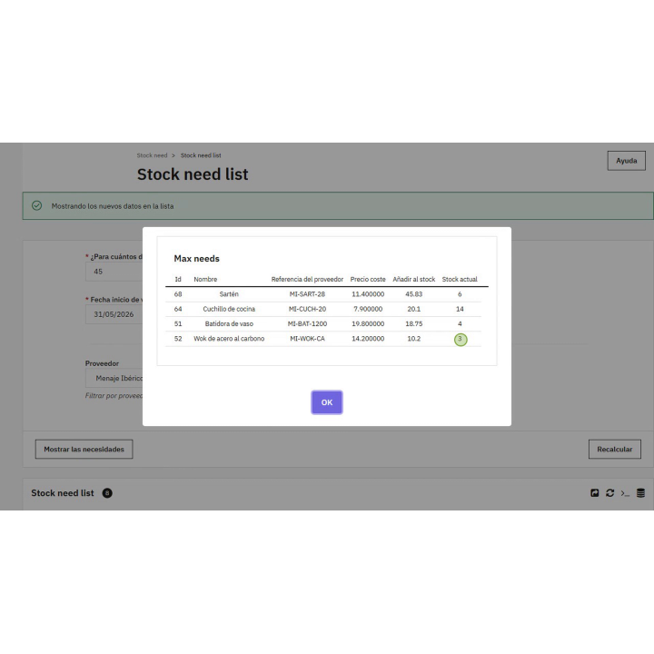 Calcul des besoins en stock pour PrestaShop