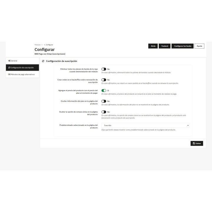 Módulo de pagamentos Stripe na assinatura