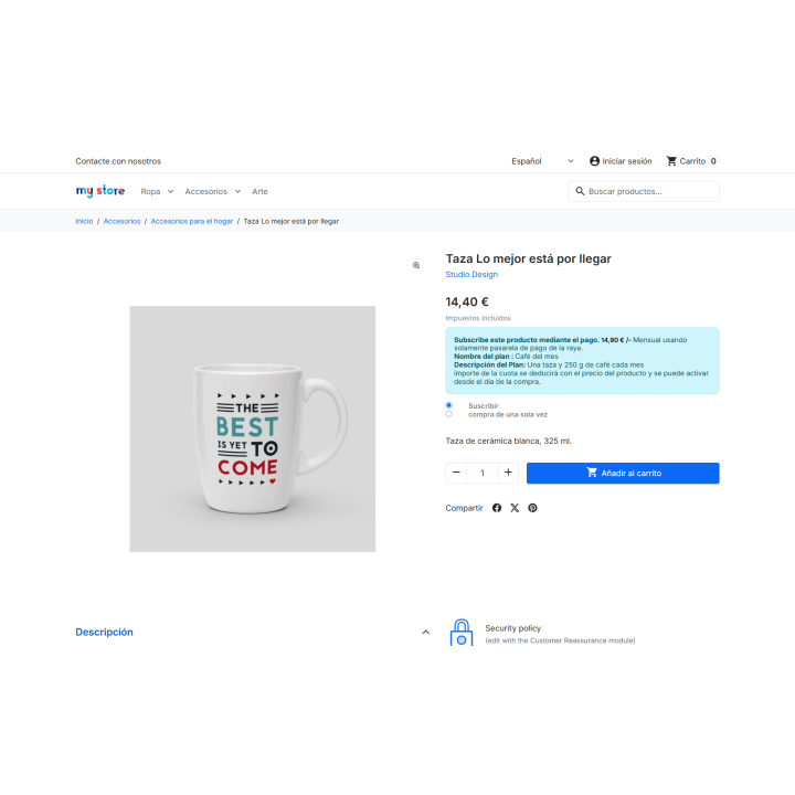 Module de paiement Stripe dans l'abonnement