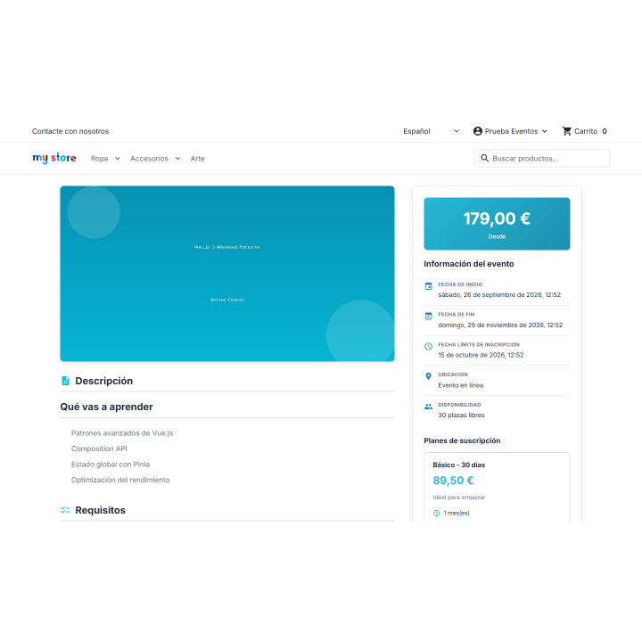 RKR Events Suite: courses and bookings in PrestaShop