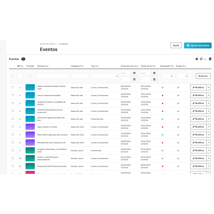 RKR Events Suite: corsi e prenotazioni in PrestaShop