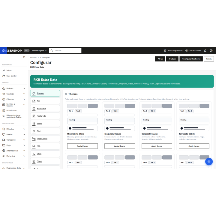 Módulo componentes extra para tu contenido