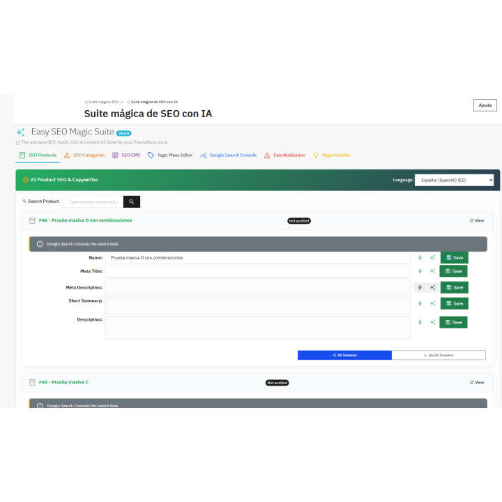 Suite Easy AI Magic Catalog : IA et SEO tout-en-un pour PrestaShop