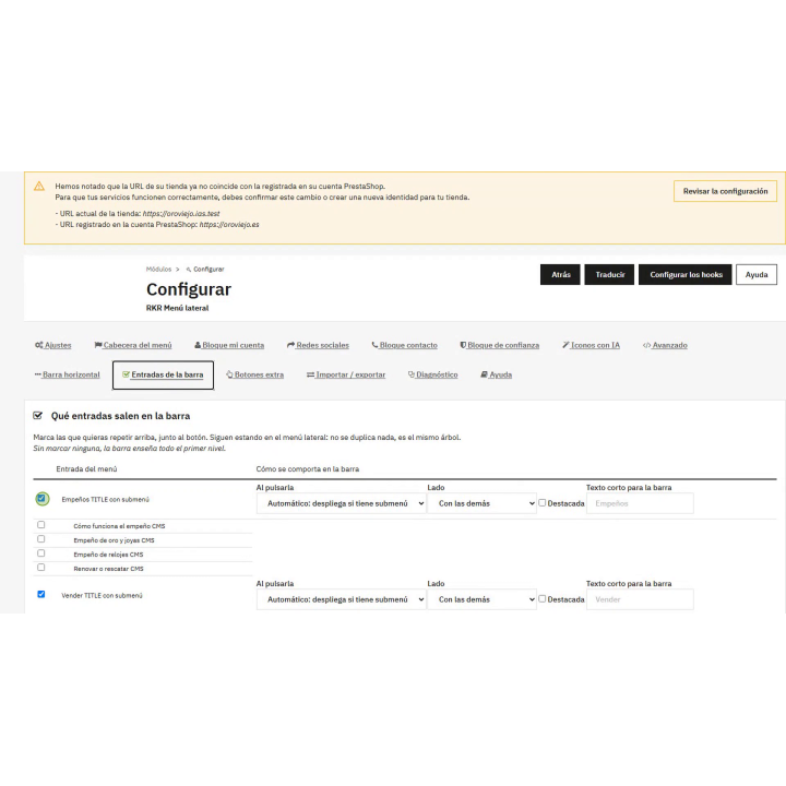 Menu laterale RKR: menu a tendina con struttura ad albero, caricamento differito e ottimizzazione per dispositivi mobili per Pre