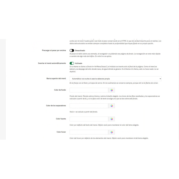 Menu laterale RKR: menu a tendina con struttura ad albero, caricamento differito e ottimizzazione per dispositivi mobili per Pre