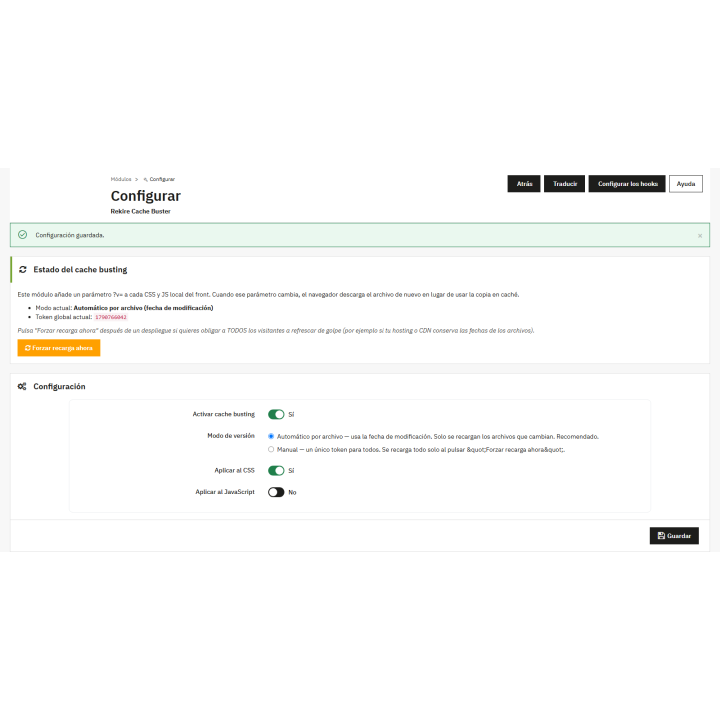 Module Cache Buster - met à jour le cache du navigateur des utilisateurs
