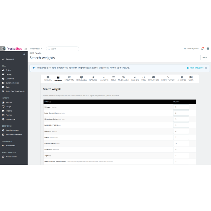 Buscador PrestaShop a pantalla completa, sin cuotas