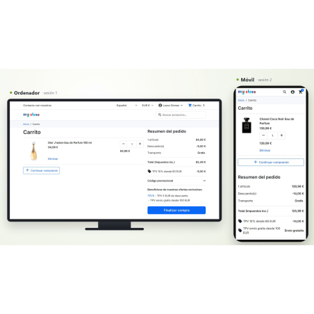 Panier unique RKR - Le même panier sur tous les appareils