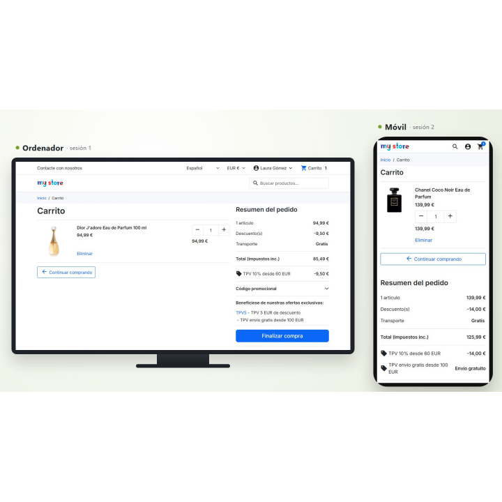 Panier unique RKR : même panier sur tous les appareils