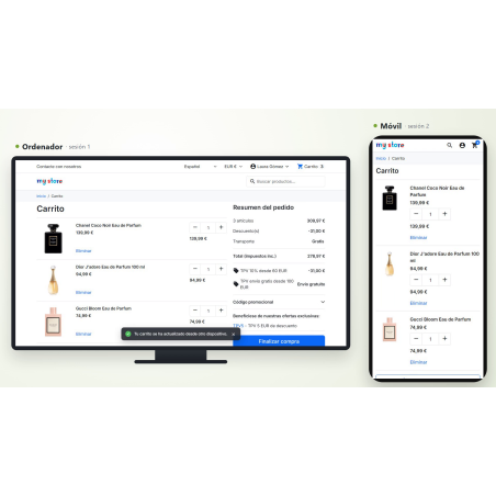 Panier unique RKR - Le même panier sur tous les appareils
