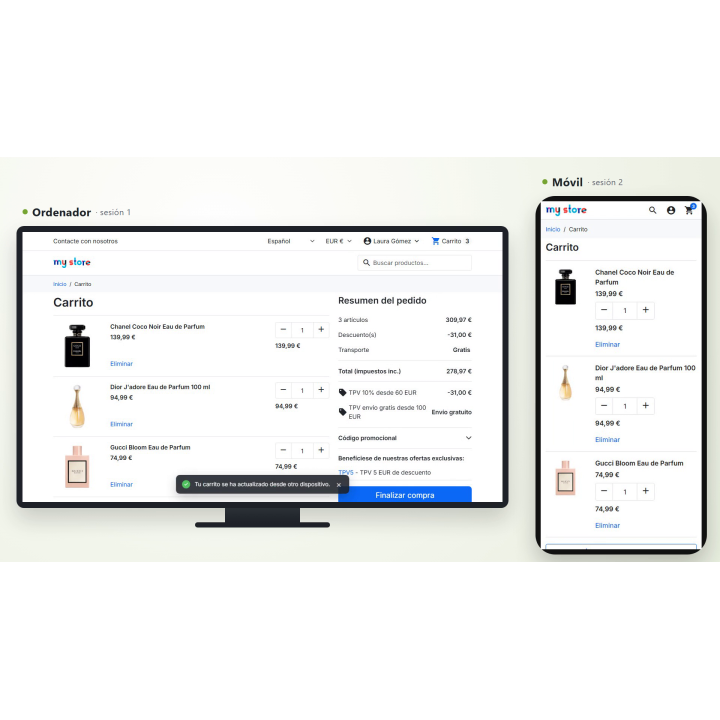 Panier unique RKR : même panier sur tous les appareils