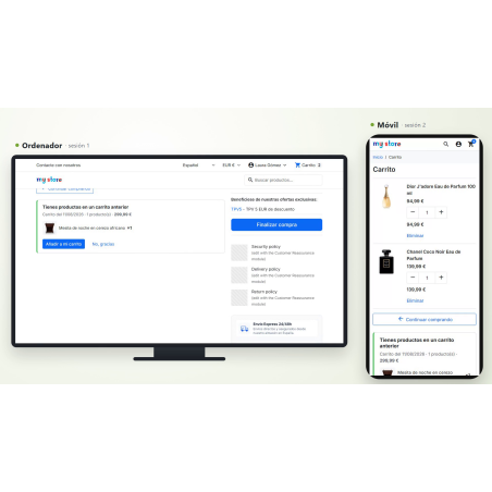 Panier unique RKR - Le même panier sur tous les appareils