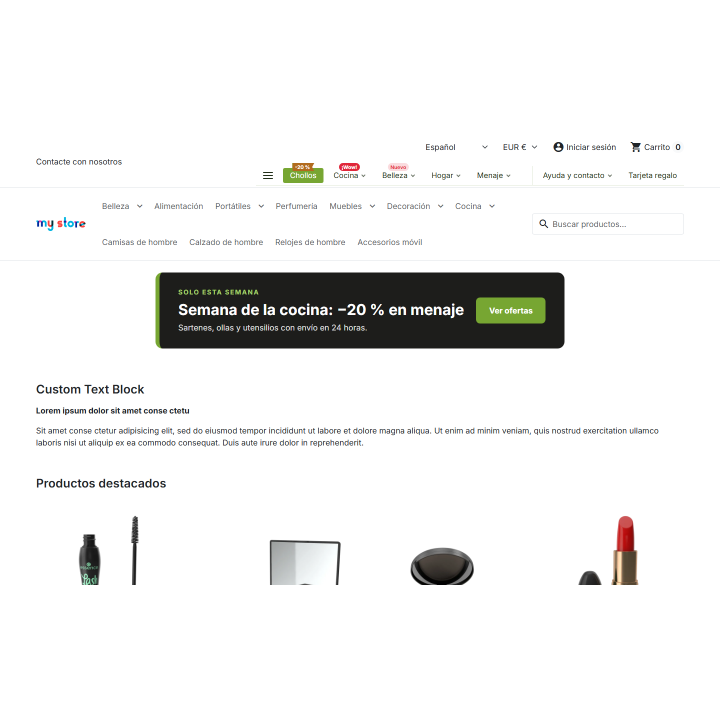 Blocchi HTML e JavaScript con regole per PrestaShop