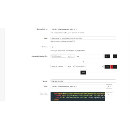 Modulo a blocchi HTML o JavaScript in qualsiasi punto del negozio