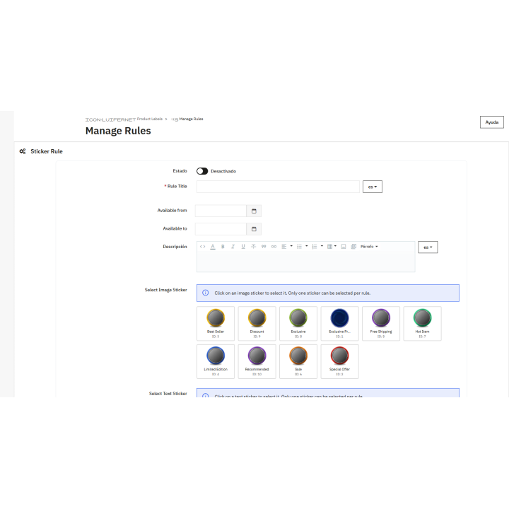 EasyProduct Labels: Etichette automatiche per PrestaShop