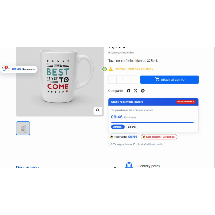 Réservation de stock dans le panier d'achat pour PrestaShop