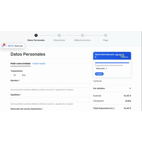 Prenotazione stock RKR nel carrello: conto alla rovescia per PrestaShop