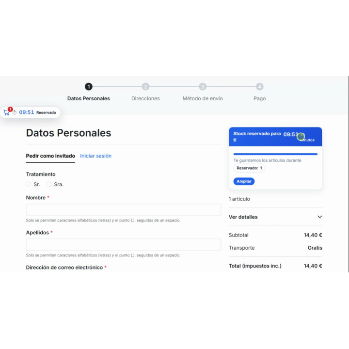 Prenotazione delle scorte nel carrello per PrestaShop
