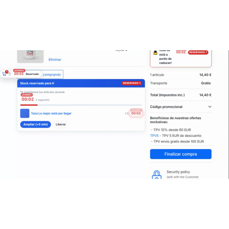 Prenotazione stock RKR nel carrello: conto alla rovescia per PrestaShop